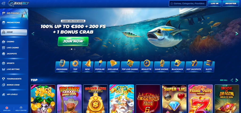 BassBet Casino homepage