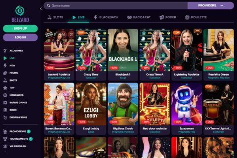 Betzard Casino live casino games