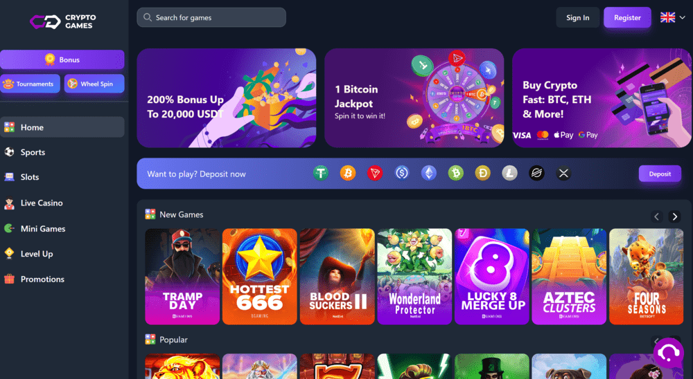 Crypto-Games casino lobby