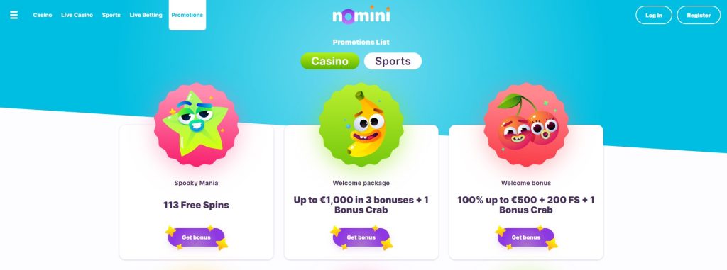 Nomini Casino promotions