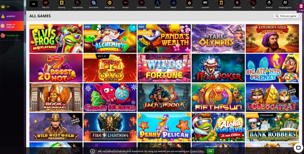 PlayAmo Casino games