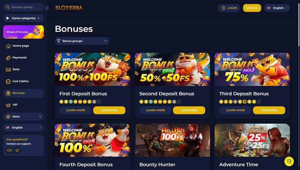 Sloterra Casino bonuses